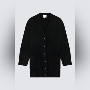 Loulou Studio Maio Black Wool Cashmere Blend Button Knit Cardigan Size Small
